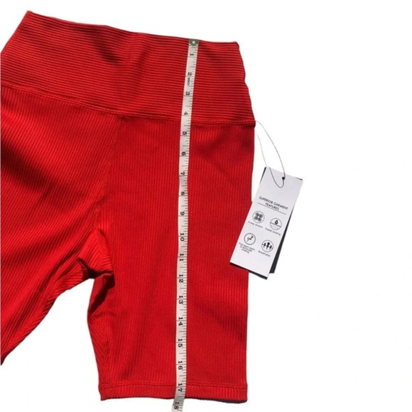 Glider High Waisted Ribbed Biker Shorts Size S - Picture 5 of 8